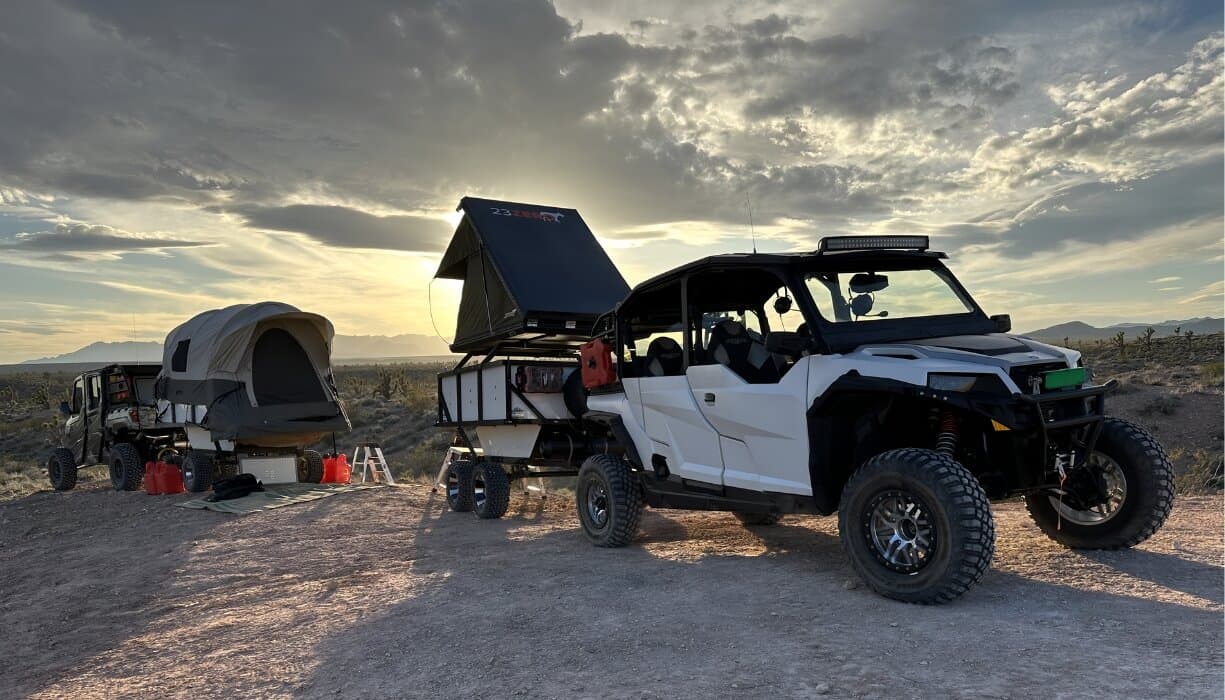 HighCountry Unlimited camp trailer on a desert trail
